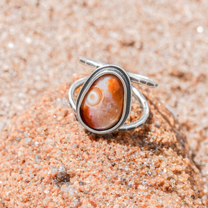 Local Lake Superior Agate Ring - Choose Your Own Stone - Ring  A. 14 x 11mm / Lake Superior Agate  B. 12 x 9mm / Lake Superior Agate 7376 - handmade by Beth Millner Jewelry