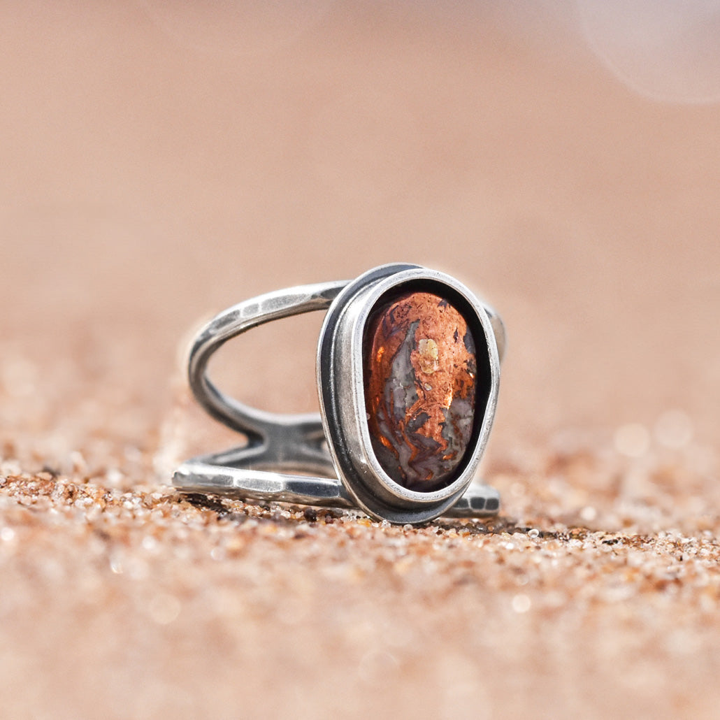 Copper Lake Superior Agate Ring - Choose Your Own Stone - Ring A. 12 x 8mm / Copper Lake Superior Agate B. 15 x 10mm / Copper Lake Superior Agate 7377 - handmade by Beth Millner Jewelry