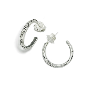 Birch Hoop Earrings - Silver Earrings   7311 - handmade by Beth Millner Jewelry