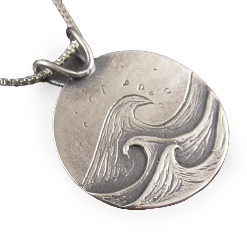 Turbulent Waters Sterling Silver Pendant - Silver Pendant   2462 - handmade by Beth Millner Jewelry