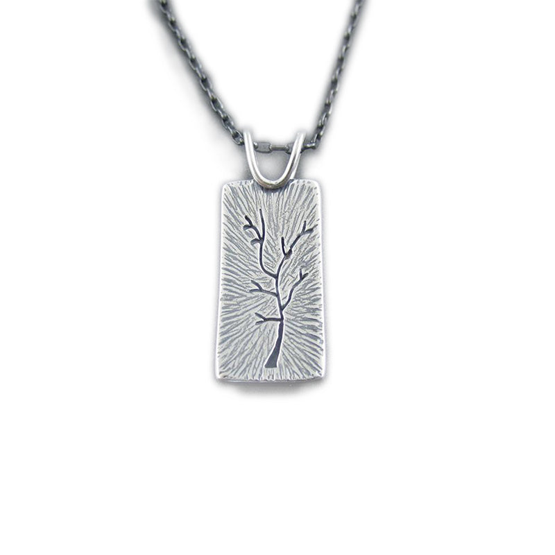 Winter Tree Portrait Sterling Silver Pendant - Silver Pendant   2713 - handmade by Beth Millner Jewelry