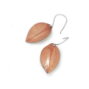 Copper Dogwood Leaf Earrings - Copper Earrings   7314 - handmade by Beth Millner Jewelry