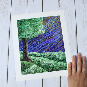 Play Amongst The Rolling Hills Artist Print - Tree Planted with Purchase - Artisan Goods   7341 - handmade by Beth Millner Jewelry