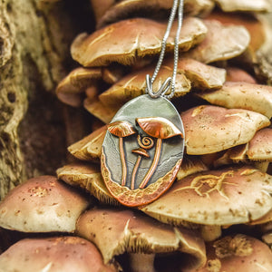 Forest Floor Pendant - Mixed Metal Pendant   7367 - handmade by Beth Millner Jewelry