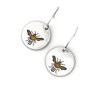 Honey Bee Earrings - Mixed Metal Earrings   7274 - handmade by Beth Millner Jewelry