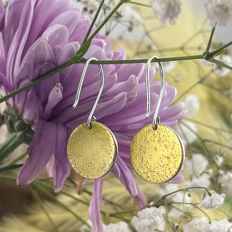 Honey Bee Earrings - Mixed Metal Earrings   7274 - handmade by Beth Millner Jewelry