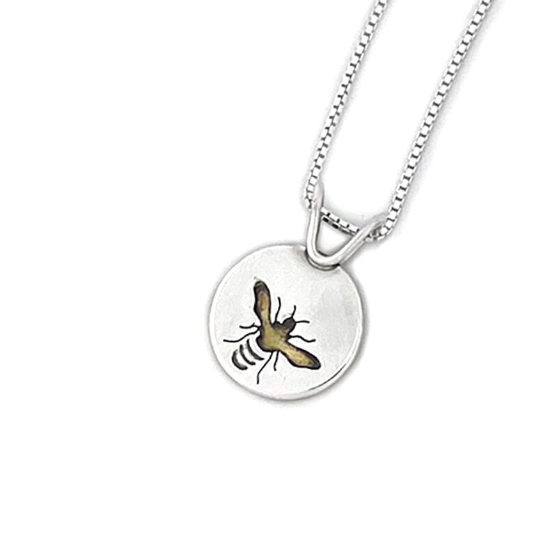 Honey Bee Pendant - Mixed Metal Pendant   7275 - handmade by Beth Millner Jewelry