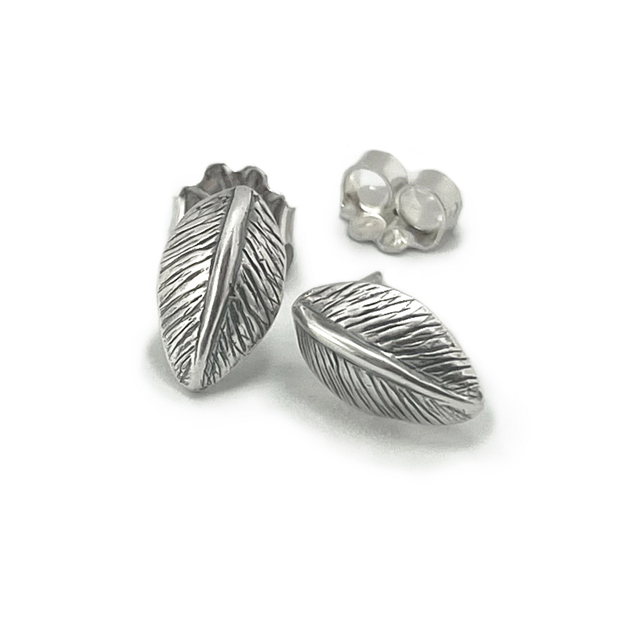 Leaf Post Earrings - Silver Earrings   7310 - handmade by Beth Millner Jewelry