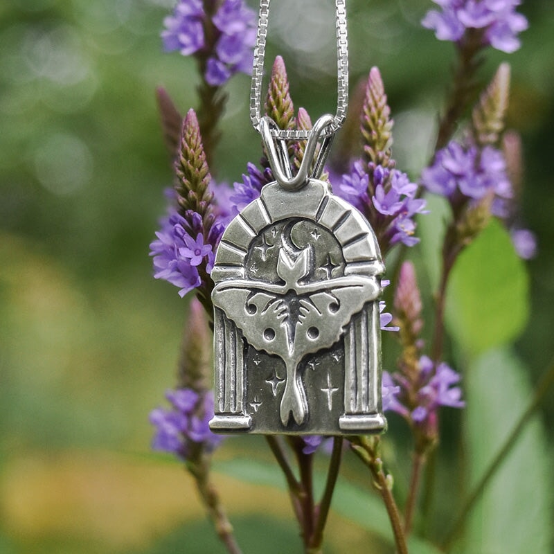 Mythical Moth Pendant - Fundraiser for Marquette Fringe - Silver Pendant   7361 - handmade by Beth Millner Jewelry