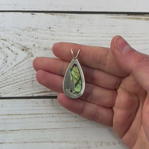 Reversible Northern Lights Labradorite Pendant No. 1 - Silver Pendant   7395 - handmade by Beth Millner Jewelry