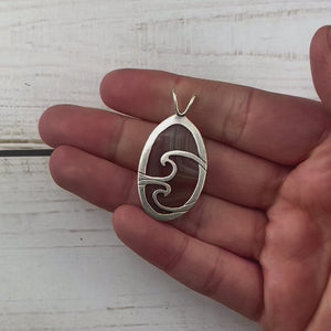 Lake Superior Agate Drop Pendant No. 6 - Silver Pendant   7375 - handmade by Beth Millner Jewelry