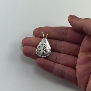 Dewdrop Forest Pendant - Fundraiser for the Marquette County Conservation District - Silver Pendant   7360 - handmade by Beth Millner Jewelry