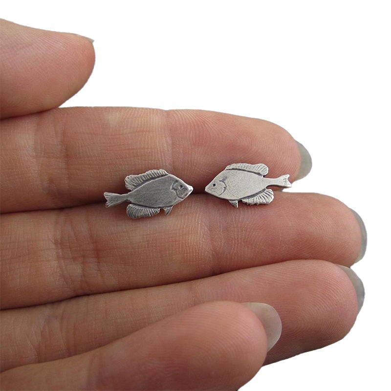 Sunfish Sterling Silver Earrings - Silver Earrings   2569 - handmade by Beth Millner Jewelry