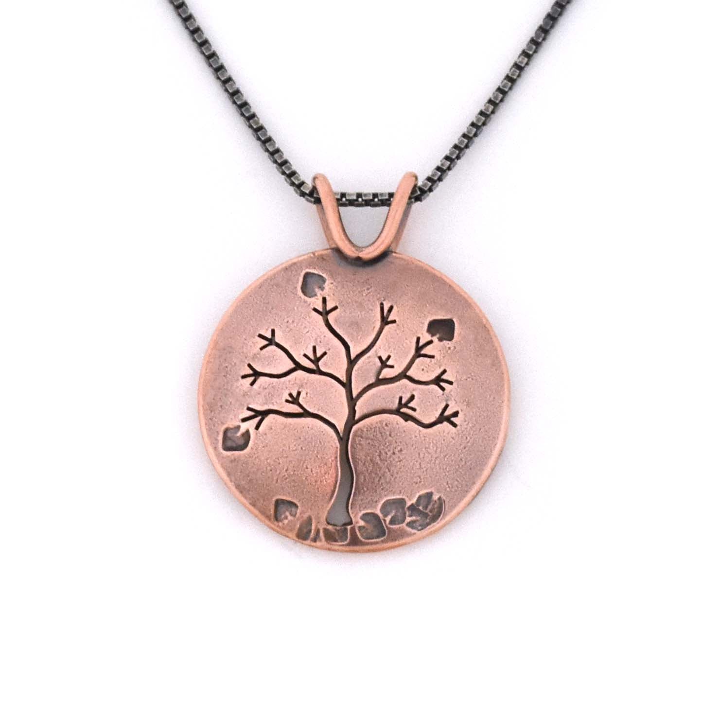 Autumn in Michigan Copper Tree Pendant - Copper Pendant   1419 - handmade by Beth Millner Jewelry