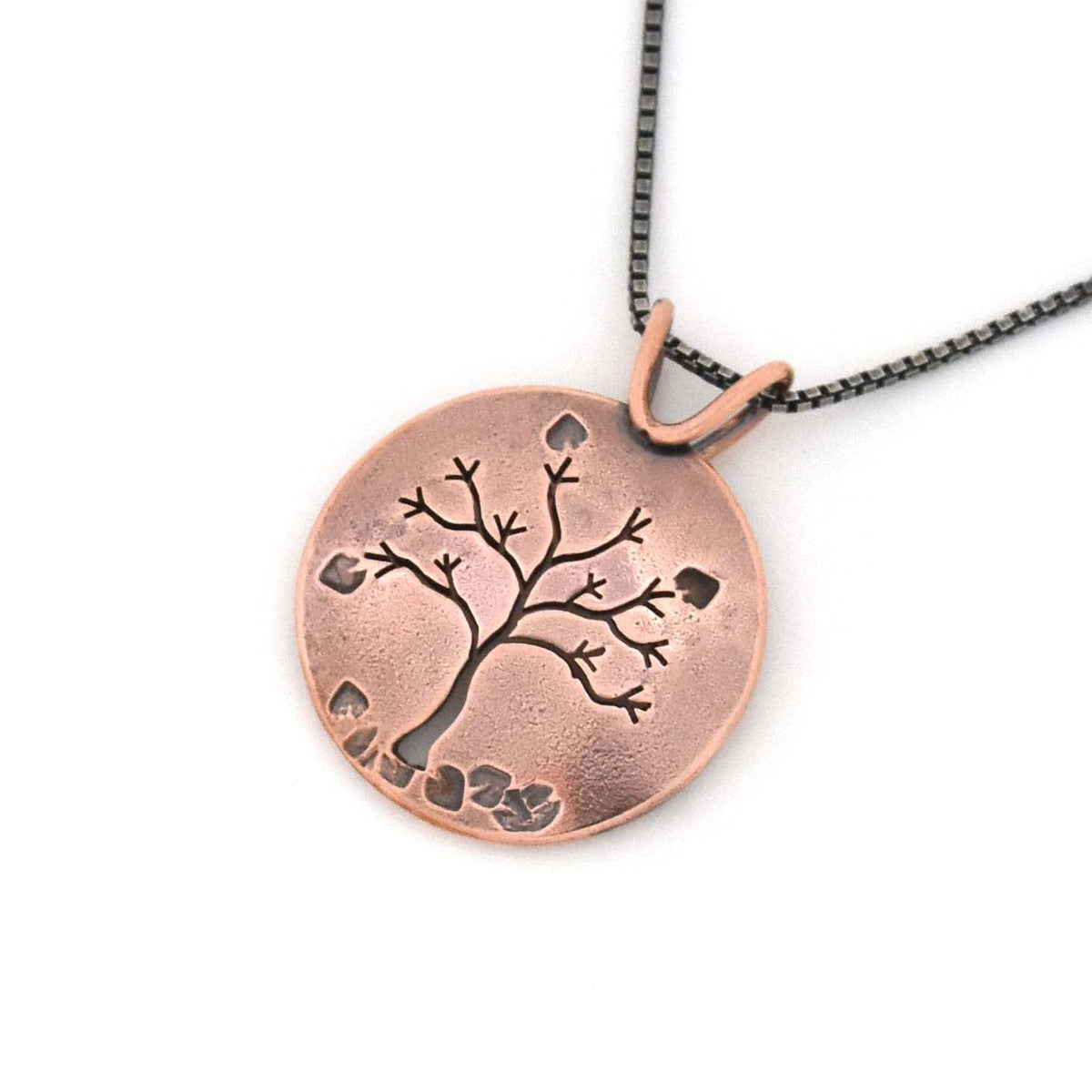 Autumn in Michigan Copper Tree Pendant - Copper Pendant   1419 - handmade by Beth Millner Jewelry