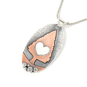 Heartwood Pendant - Mixed Metal Pendant  No Diamond   5683 - handmade by Beth Millner Jewelry