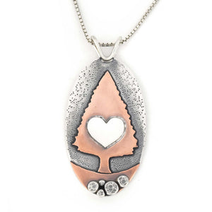 Heartwood Pendant - Mixed Metal Pendant  No Diamond   5683 - handmade by Beth Millner Jewelry