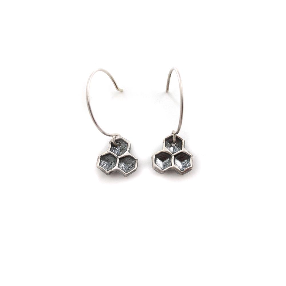 Honeycomb Earrings - Silver Earrings   2535 - handmade by Beth Millner Jewelry