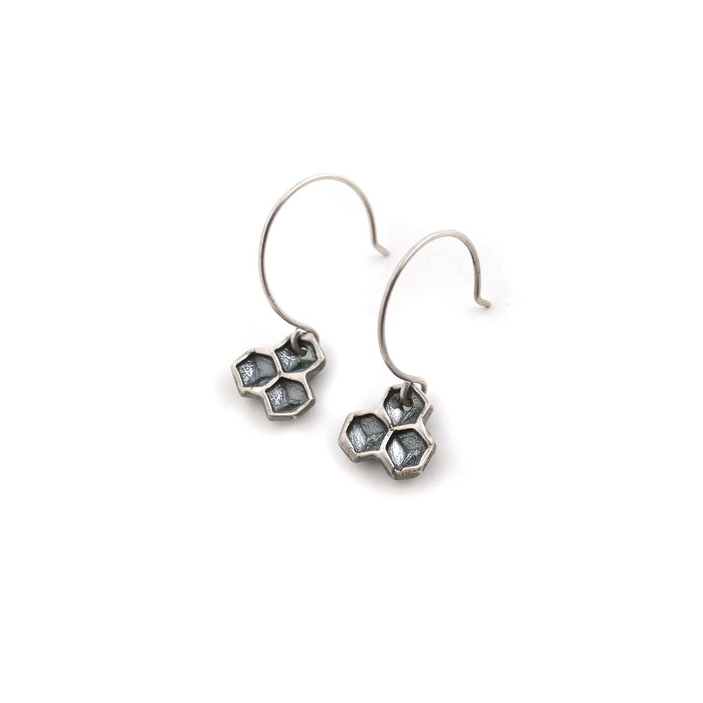 Honeycomb Earrings - Silver Earrings   2535 - handmade by Beth Millner Jewelry