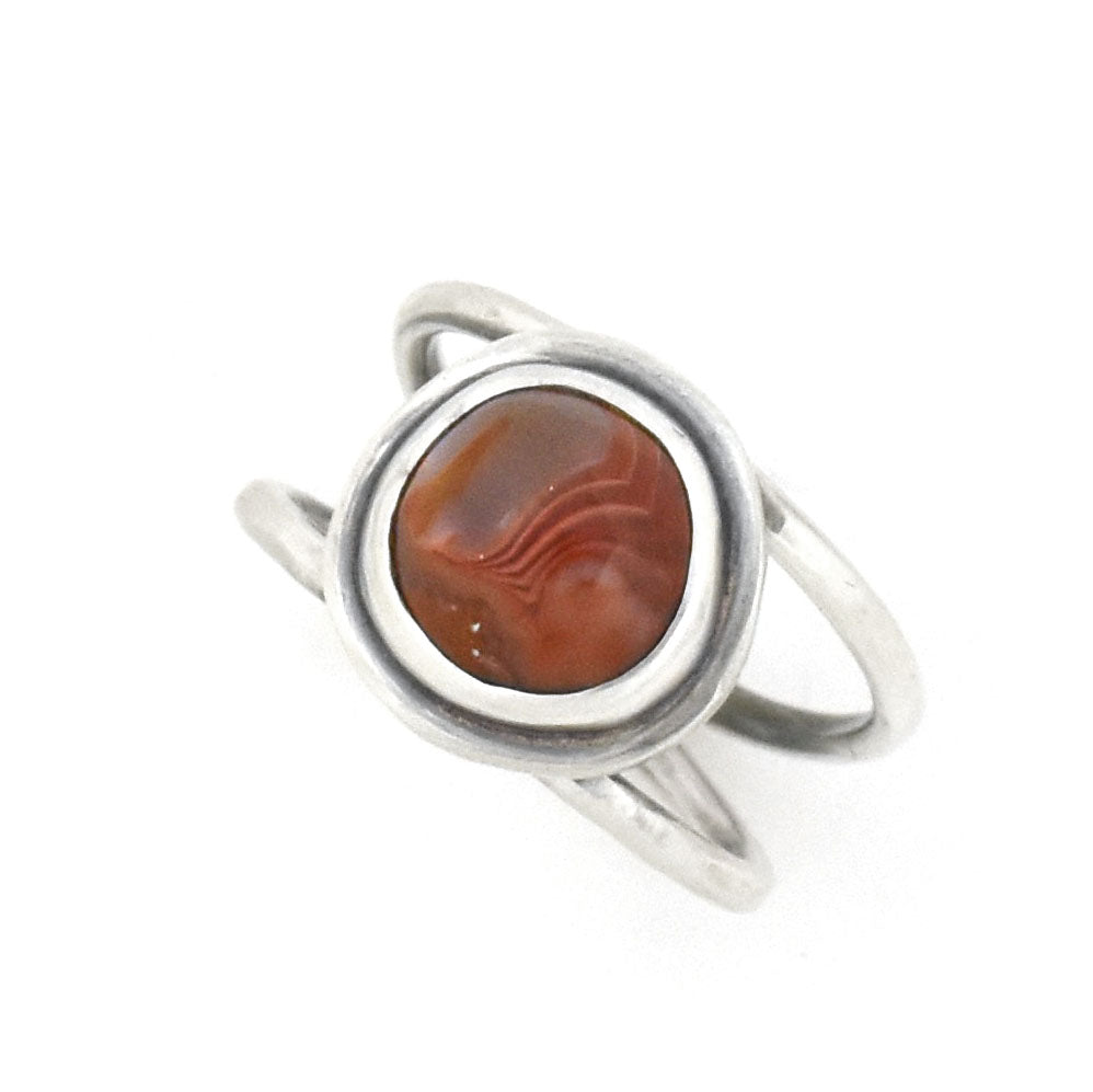 Lake Superior Shadow Agate Ring. .925 Sterling. Size 7 US. OOAK