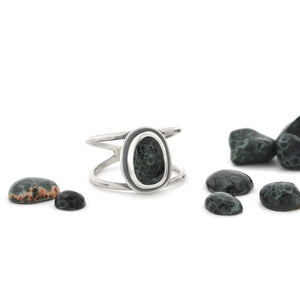 Michigan Greenstone Ring - Choose Your Own Stone - Ring  A. 11mm / Greenstone  B. 12mm / Greenstone 3147 - handmade by Beth Millner Jewelry