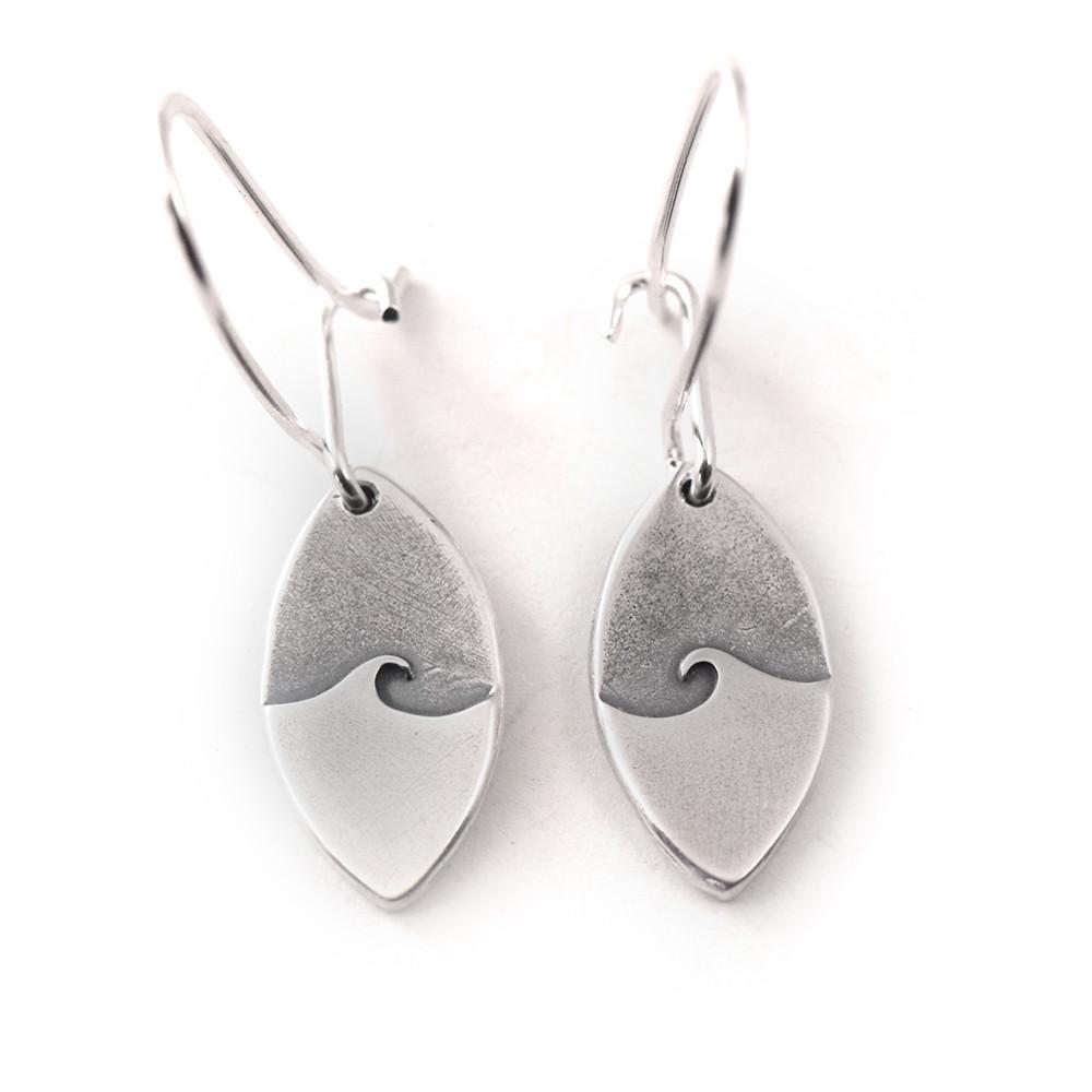 Minimalist Single Wave Earrings - Silver Earrings   2420 - handmade by Beth Millner Jewelry