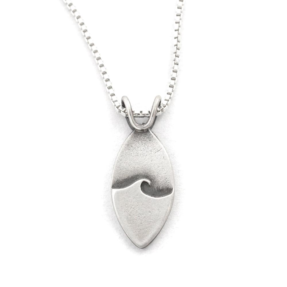 Minimalist Single Wave Pendant - Silver Pendant   2419 - handmade by Beth Millner Jewelry