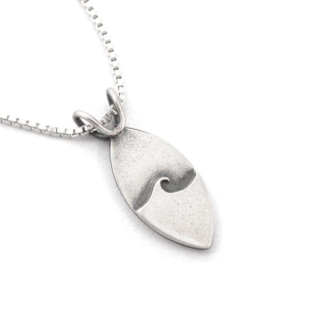 Minimalist Single Wave Pendant - Silver Pendant   2419 - handmade by Beth Millner Jewelry