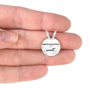 Small Loon Lake Pendant - Silver Pendant   5484 - handmade by Beth Millner Jewelry