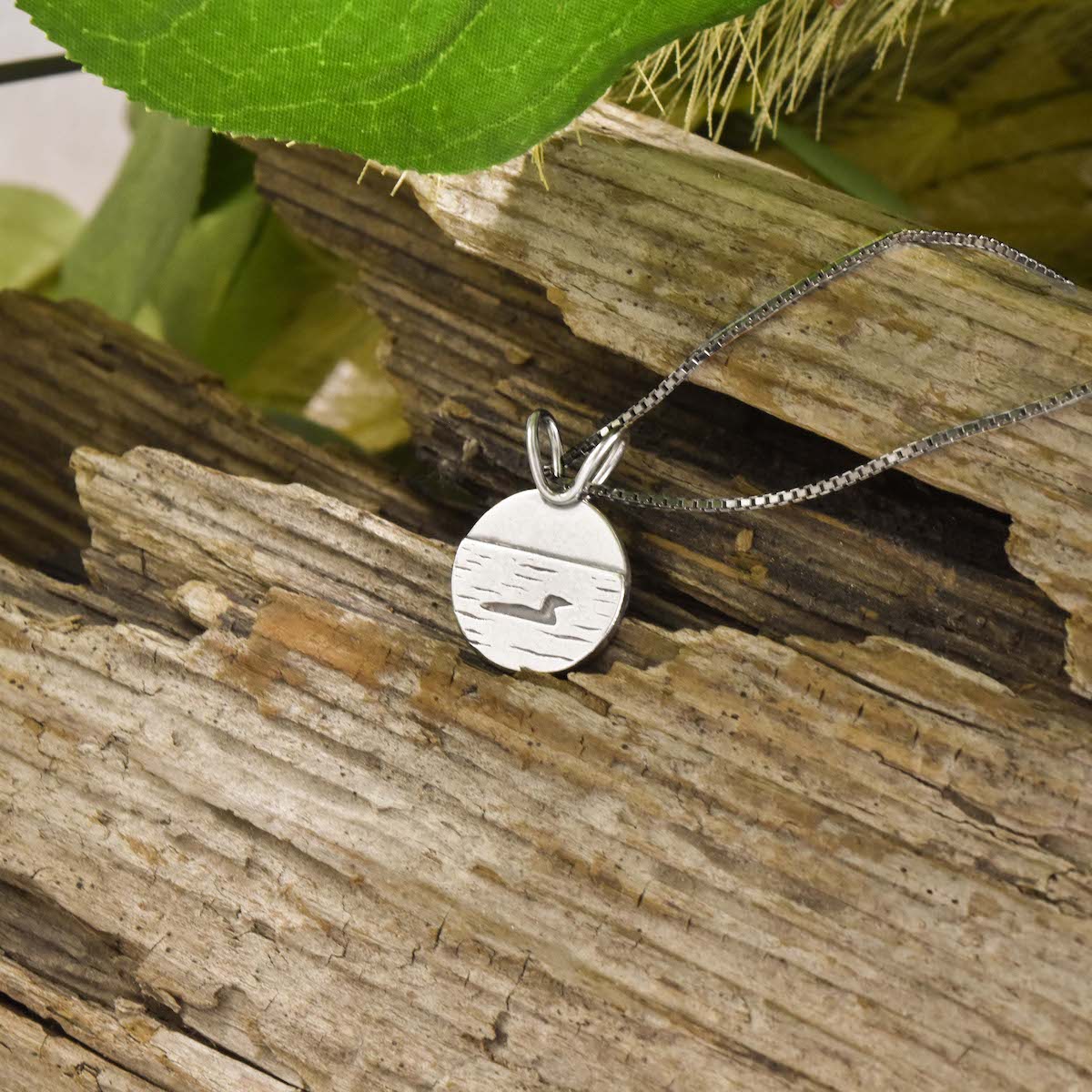 Small Loon Lake Pendant - Silver Pendant   5484 - handmade by Beth Millner Jewelry