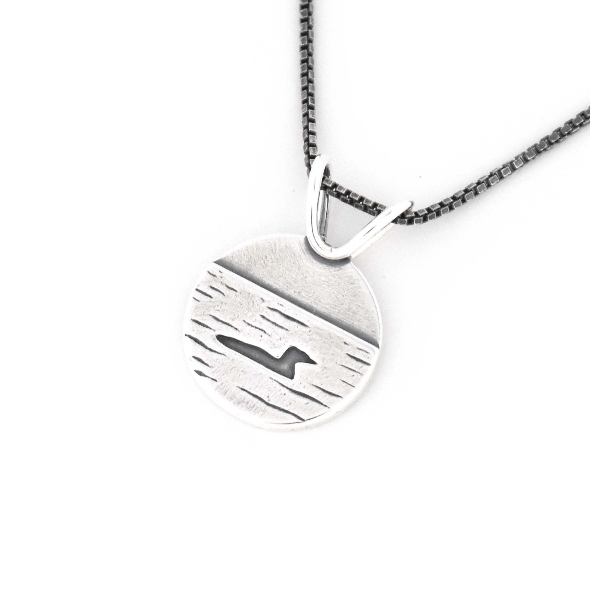 Small Loon Lake Pendant - Silver Pendant   5484 - handmade by Beth Millner Jewelry