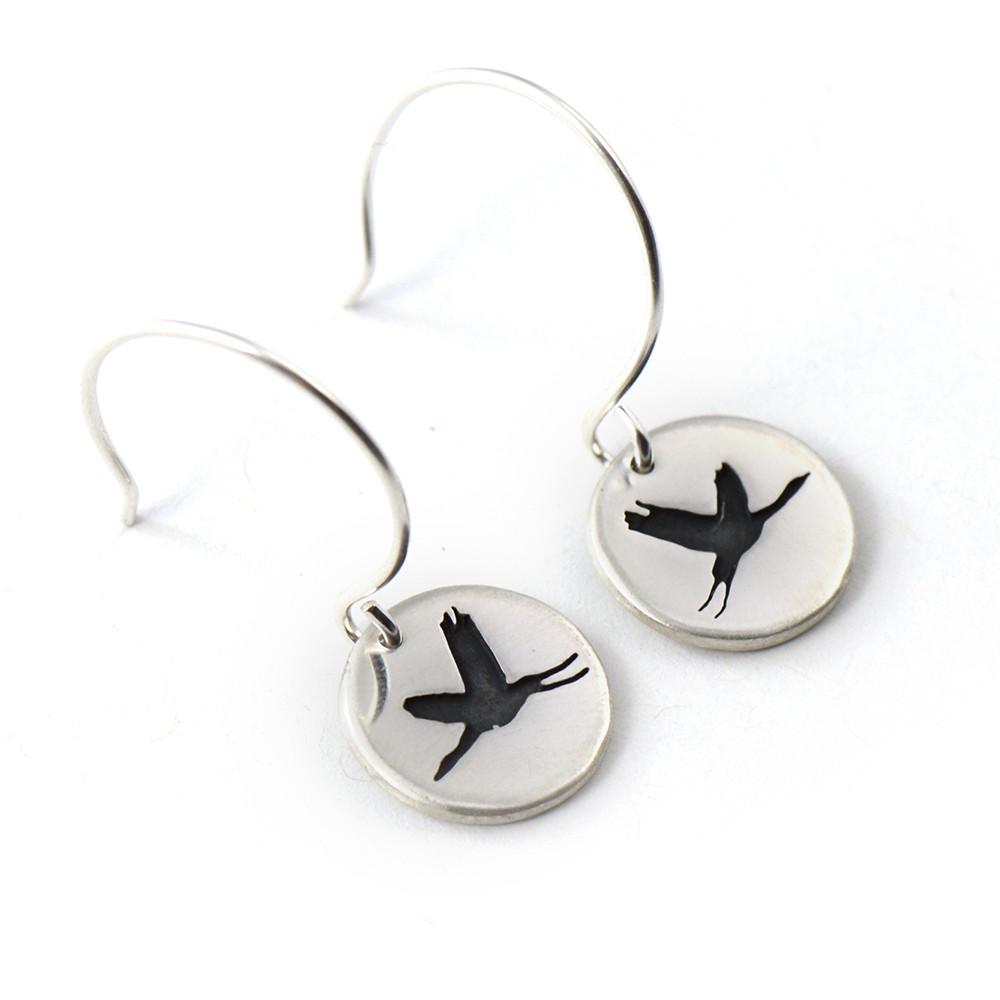 The Elegant Crane Earrings - Silver Earrings   2506 - handmade by Beth Millner Jewelry