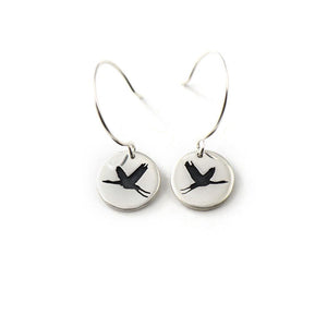 The Elegant Crane Earrings - Silver Earrings   2506 - handmade by Beth Millner Jewelry