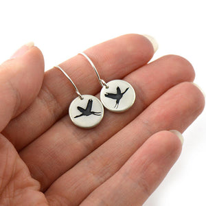 The Elegant Crane Earrings - Silver Earrings   2506 - handmade by Beth Millner Jewelry