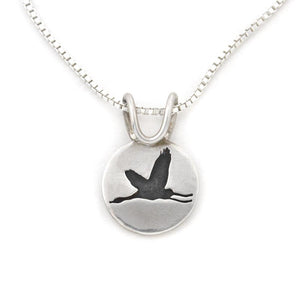 The Elegant Crane Pendant - Silver Pendant   2490 - handmade by Beth Millner Jewelry