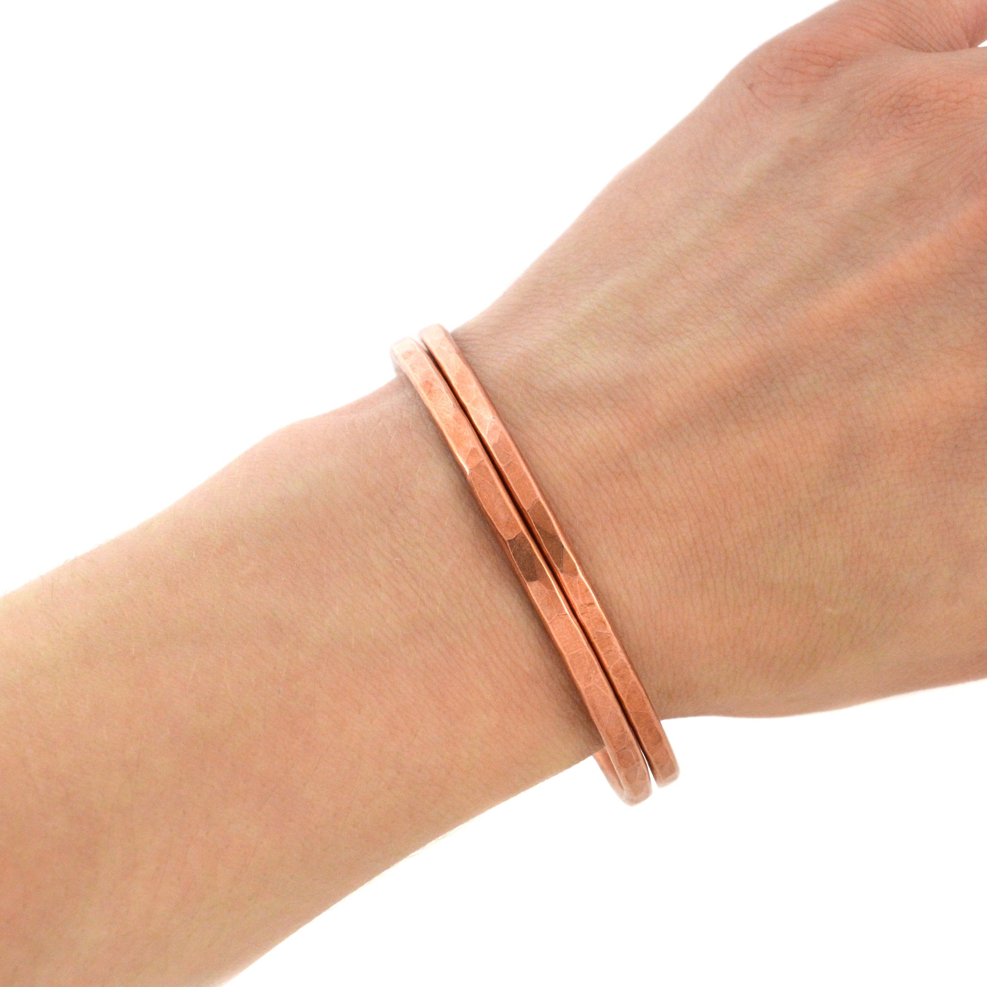 Thick Copper Hammered Bangle - Beth Millner Jewelry
