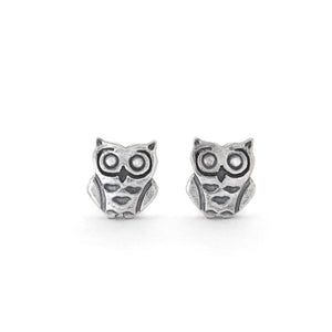 Tiny Owl Earrings - Silver Earrings   3109 - handmade by Beth Millner Jewelry